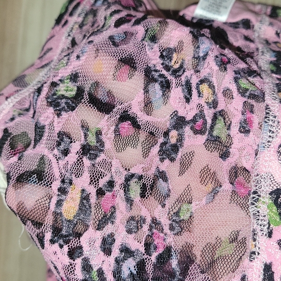 Bandeau Lace & Mesh Pink Animal Print - Picture 9 of 10